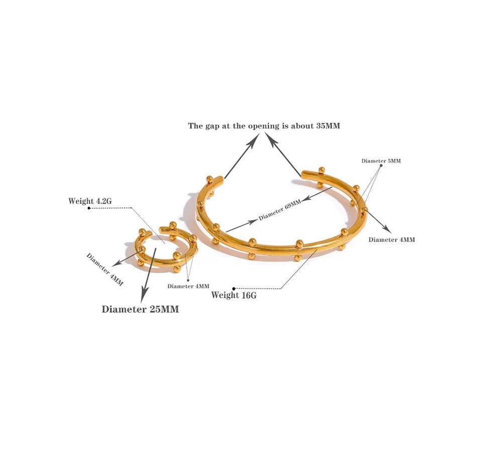 Atomic Evolution Cuff Bracelet & Ring - Stella Sage