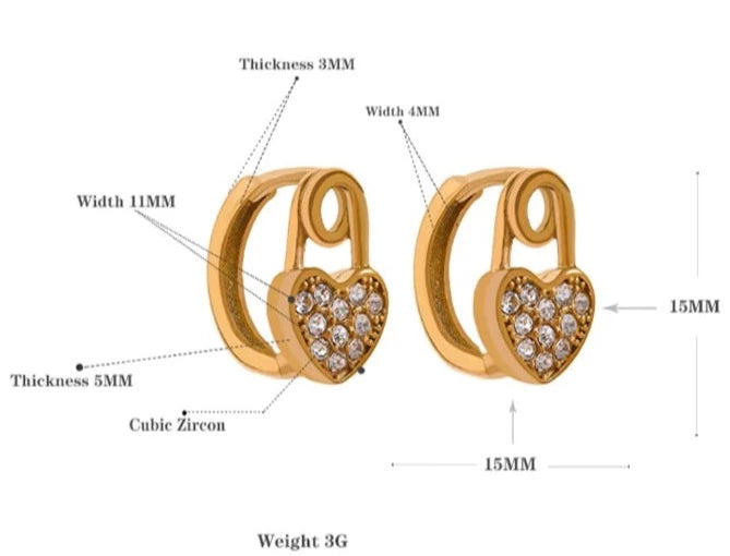 Locked Heart Earrings