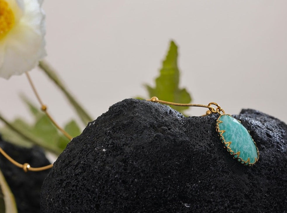 Amaze Me Amazonite Pendant Necklace - Stella Sage