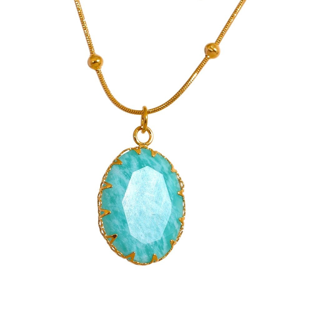 Amaze Me Amazonite Pendant Necklace - Stella Sage