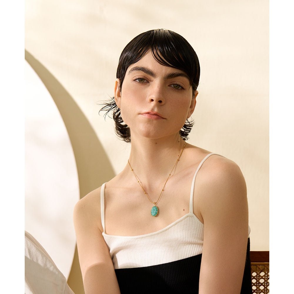 Amaze Me Amazonite Pendant Necklace - Stella Sage
