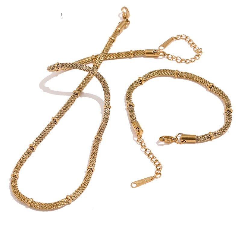 Channeled Statement Necklace & Bracelet