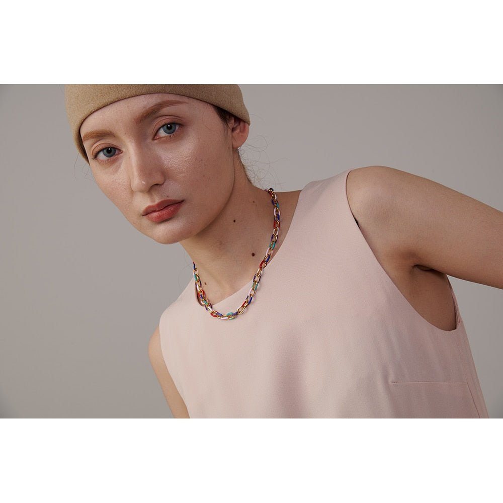 Colorful Chains Necklace & Bracelet - Stella Sage