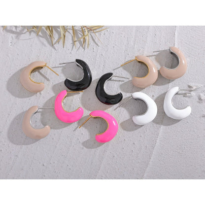 Enamored Enamel Hoop Stud Earrings - Stella Sage