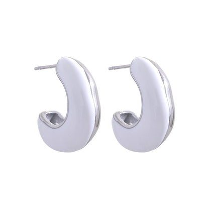Enamored Enamel Hoop Stud Earrings - Stella Sage
