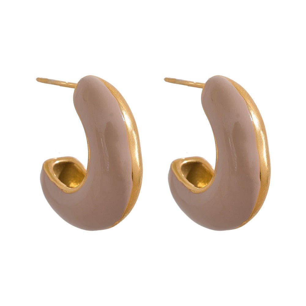 Enamored Enamel Hoop Stud Earrings - Stella Sage