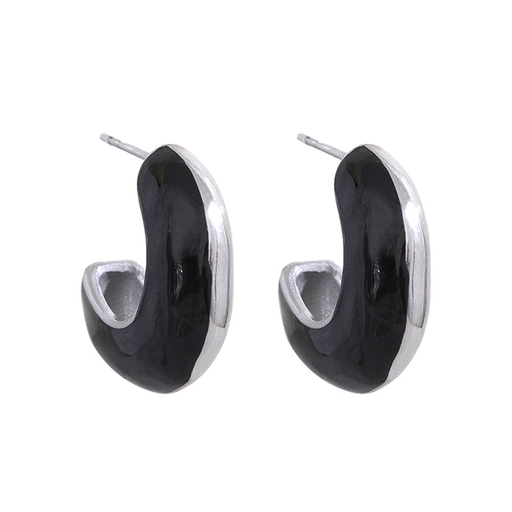 Enamored Enamel Hoop Stud Earrings - Stella Sage