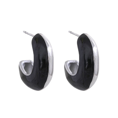 Enamored Enamel Hoop Stud Earrings - Stella Sage