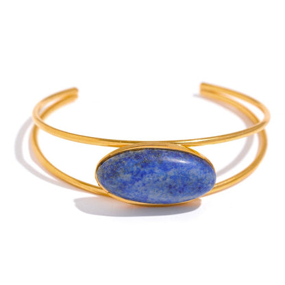 Lapis Lazuli Cuff Bracelet - Stella Sage