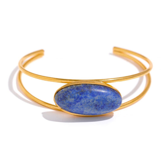 Lapis Lazuli Cuff Bracelet - Stella Sage