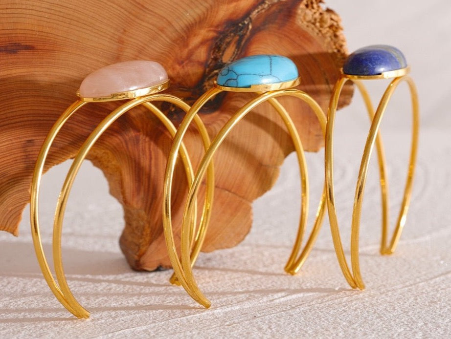 Lapis Lazuli Cuff Bracelet - Stella Sage