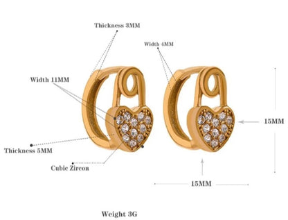 Locked Heart Earrings