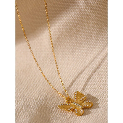 Pearl Winged Butterfly Necklace - Stella Sage